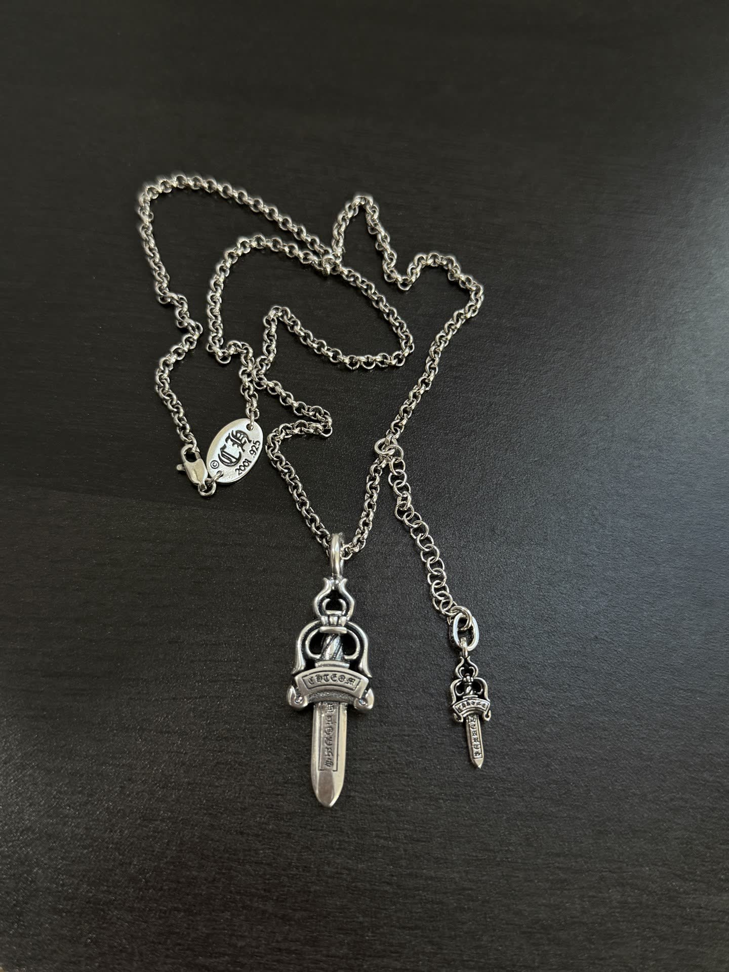 Chrome Hearts Silver Sword Pendant Necklace